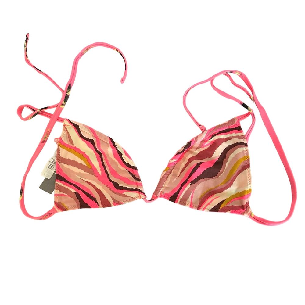 Aerie women’s swim top reversible stripes & flowers size small. Triangle
Leopard